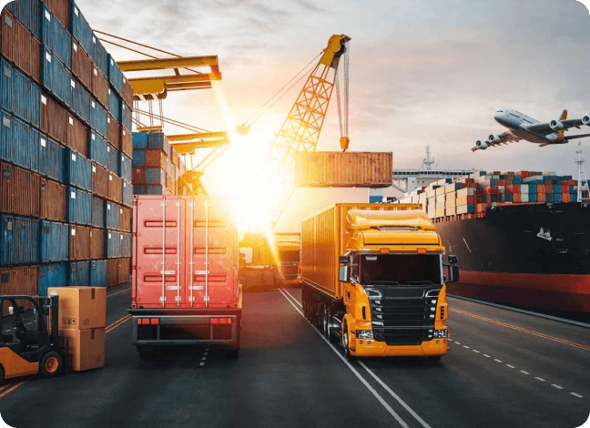 Containerterminal mit Lkw
