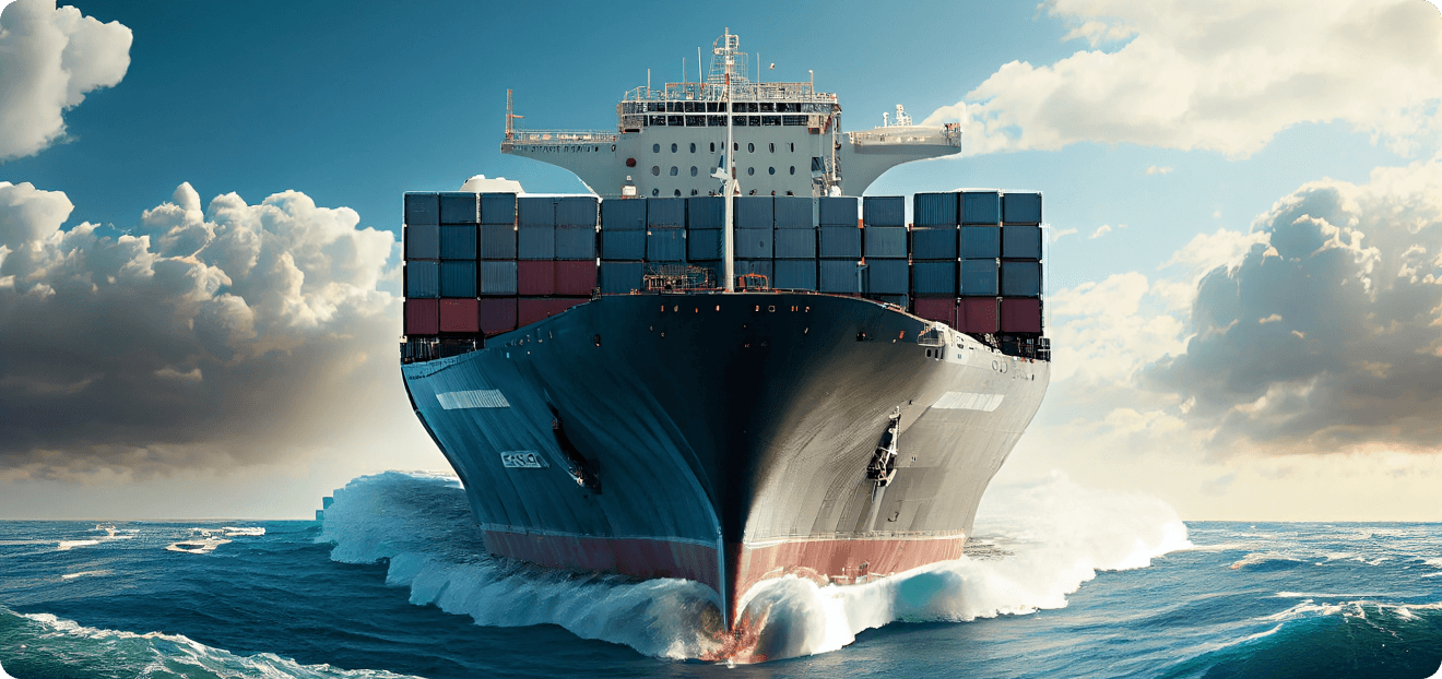 Containerschiff auf offener See